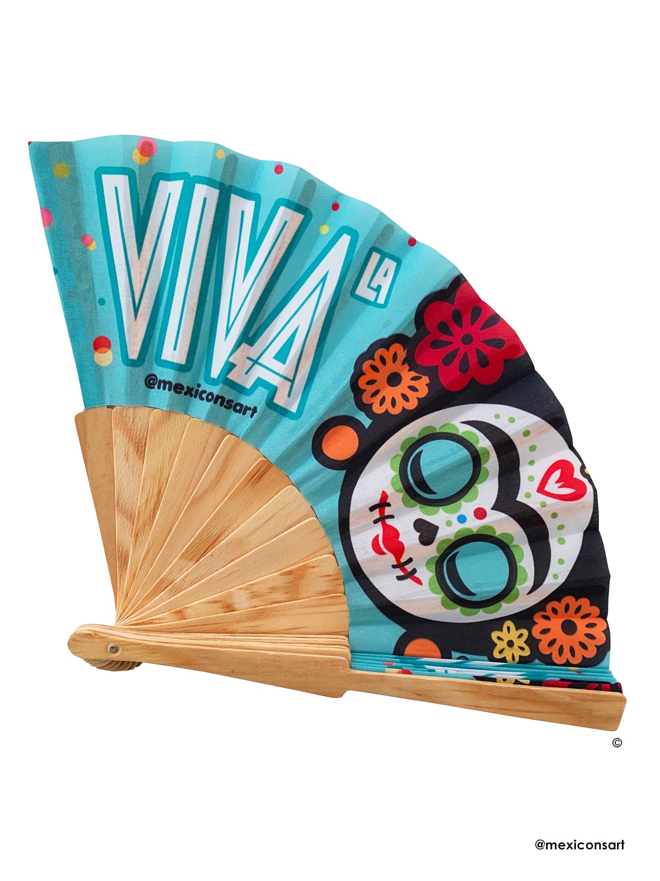 MexiconsArt Viva la Vida Hand Fan