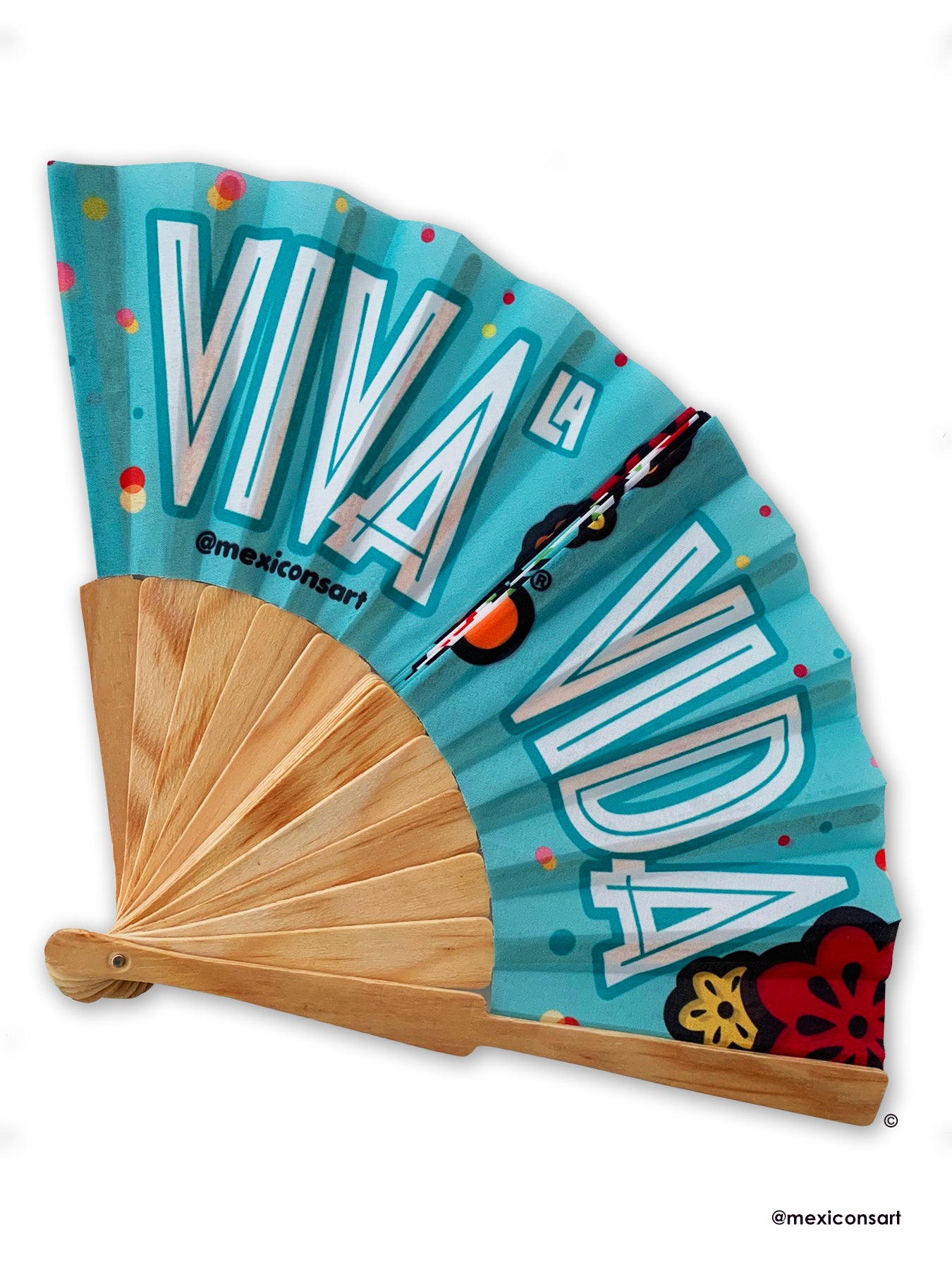 Mexicons Art Viva la Vida Hand Fan