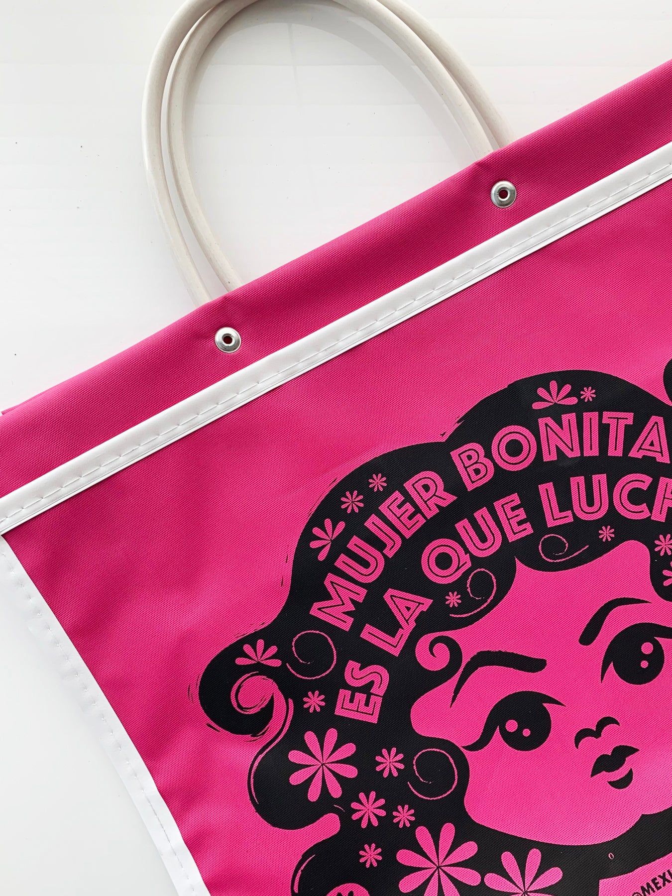 MexiconsArt Market Bag. Inspired and Parody of Maria Bonita. Original art copyright by Haydee Yanez for MexiconArt