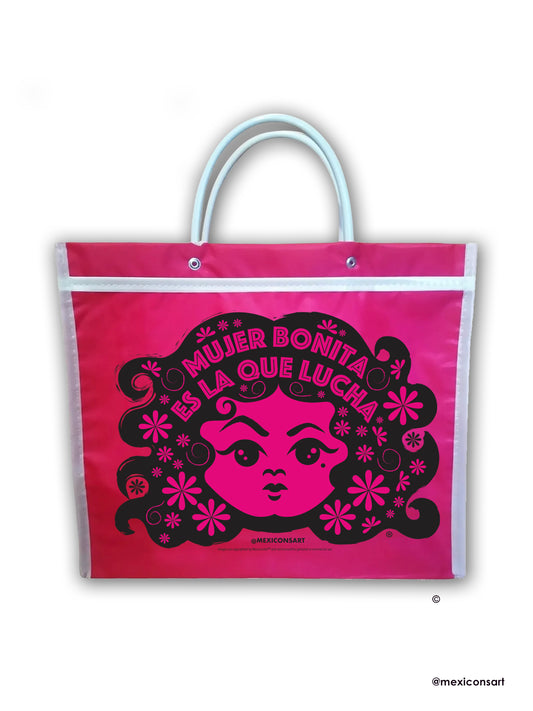 MexiconsArt Market Bag. Inspired and Parody of Maria Bonita. Original art copyright by Haydee Yanez for MexiconArt