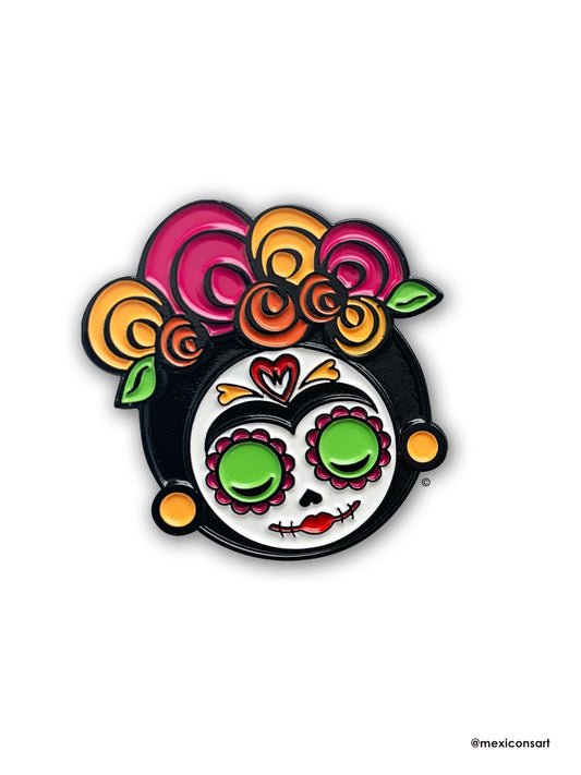MexiconsArt Enamel Pin. Inspired and Parody of Sufrida. Original art copyright by Haydee Yanez for MexiconArt