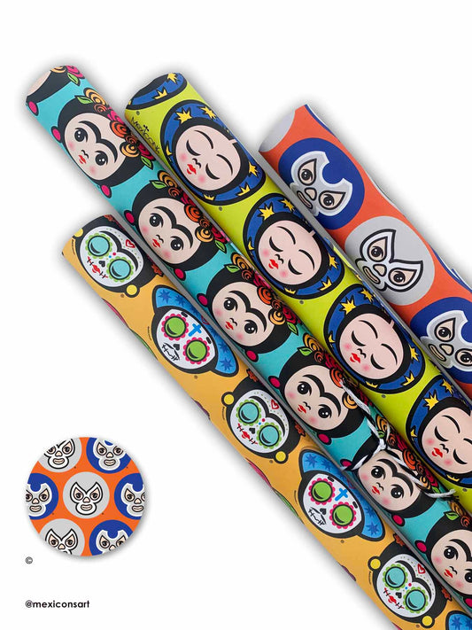 MexiconsArt, Wrapping Paper Luchadores